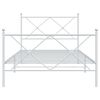 vidaXL Metal Bed Frame without Mattress with Footboard White 107x203cm