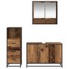 vidaXL Bathroom Furniture Set with Door 3 pcs Old Wood Engineered Wood