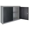 vidaXL Wall Mounted Tool Cabinet Industrial Style Metal Grey and Black