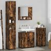 vidaXL Bathroom Furniture Set 4 pcs Smoked Oak Engineered wood & Metal