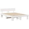 vidaXL Bed Frame with Headboard White 150 x 200 cm Solid Pine Wood