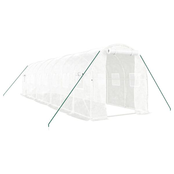 vidaXL Greenhouse with Steel Frame White 16 m&sup2; 8x2x2 m