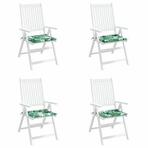 vidaXL Chair Cushions 4 pcs Leaf Pattern 50 x 50 x 4 cm Oxford Fabric