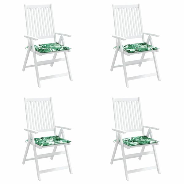 vidaXL Chair Cushions 4 pcs Leaf Pattern 50 x 50 x 4 cm Oxford Fabric