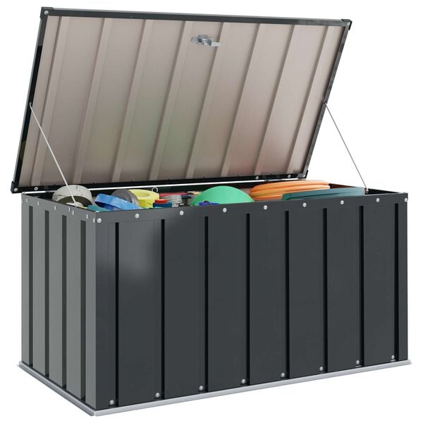 vidaXL Garden Storage Box Black 101 x 56.5 x 50 cm Steel