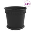 vidaXL Plant Pots 24 pcs Black &Oslash; 19 x 16 cm Plastic