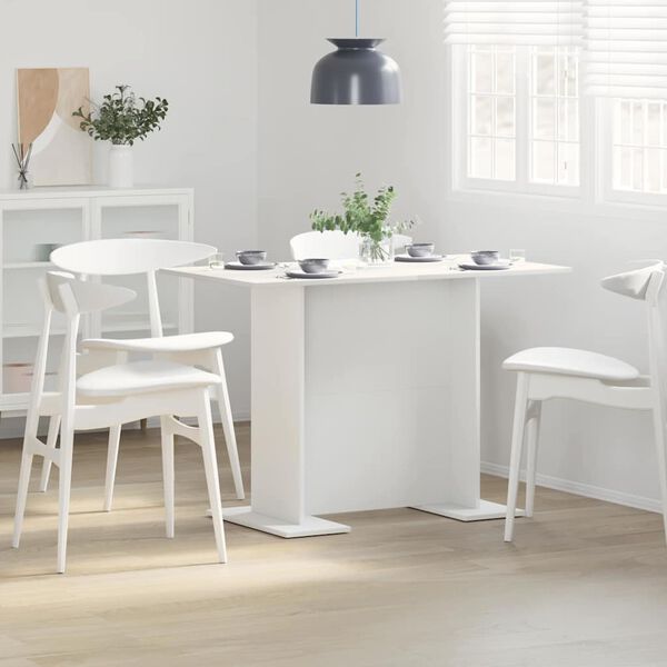 vidaXL Dining Table White 110x60x75 cm Engineered Wood