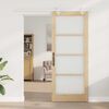vidaXL Sliding Door Natural 86 x 211 cm Solid Pine Wood and Glass