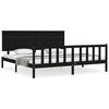 vidaXL Bed Frame without Mattress Black 200x200 cm Solid Wood Pine