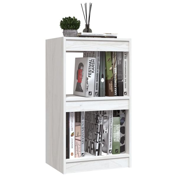 vidaXL Book Cabinet White 40x30x71.5 cm Solid Pinewood