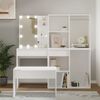 vidaXL Dressing Table Set with LED White Engineered Wood