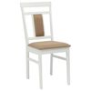 vidaXL Dining Chair 2 pcs White and Brown Solid Rubber Wood