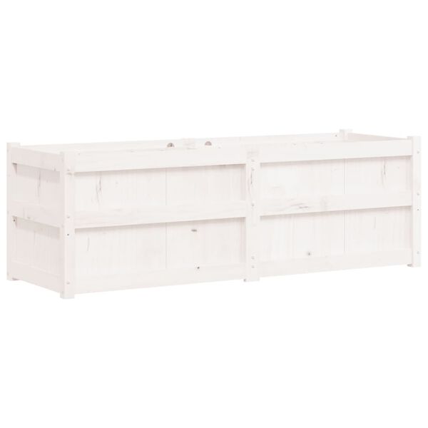 vidaXL Garden Planter White 150x50x50 cm Solid Wood Pine