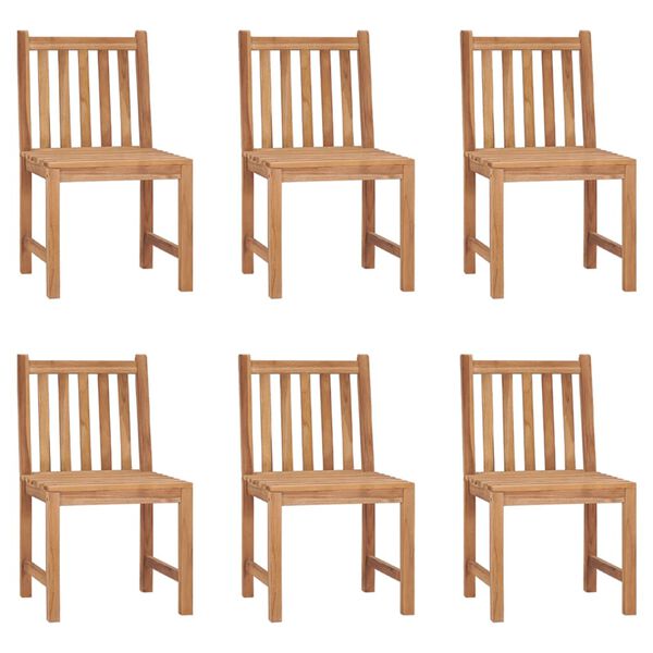 vidaXL Garden Chairs 6 pcs Solid Teak Wood