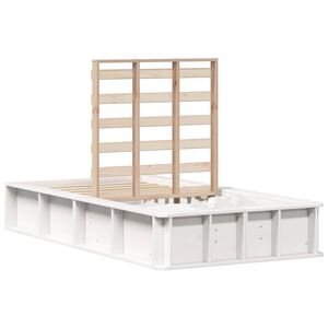 vidaXL Bed Frame White 90 x 190 cm Solid Pine Wood