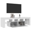 vidaXL TV Cabinet with LED Lights High Gloss White 140x36.5x40 cm