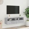 vidaXL TV Wall Cabinet Concrete Grey 100x30x30 cm Engineered Wood