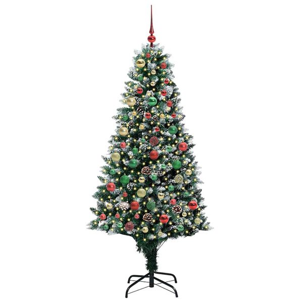 vidaXL Artificial Christmas Tree with 300 LEDs with Stand Green 180 cm