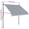 vidaXL Manual Retractable Awning with LED 200 cm Blue and White