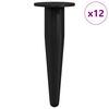 vidaXL Furniture Feet 12 pcs Black &Oslash; 40 x 98 mm Iron