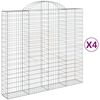 vidaXL Arched Gabion Baskets 4 pcs 200x50x180/200 cm Galvanised Iron