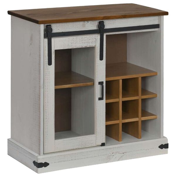 vidaXL Sideboard HALDEN with Sliding Door White 80x40x80 cm Solid Wood