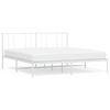vidaXL Metal Bed Frame without Mattress with Headboard White 180x200cm