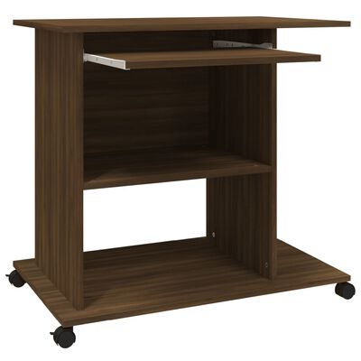 vidaXL Computer Desk Brown Oak 80x50x75 cm Engineered Wood