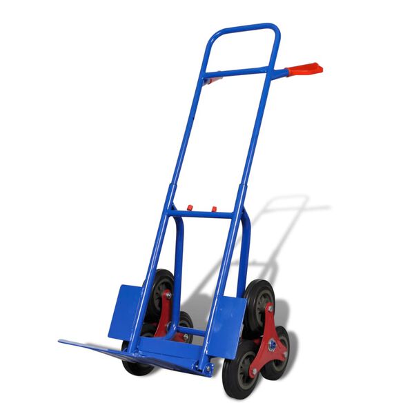 vidaXL Folding Sack Truck with 6 Wheels Blue