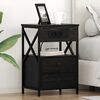 vidaXL Bedside Cabinet Black Oak 40 x 31 x 60 cm Engineered Wood