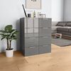 vidaXL Sideboard High Gloss Grey 60x35x80 cm Engineered Wood