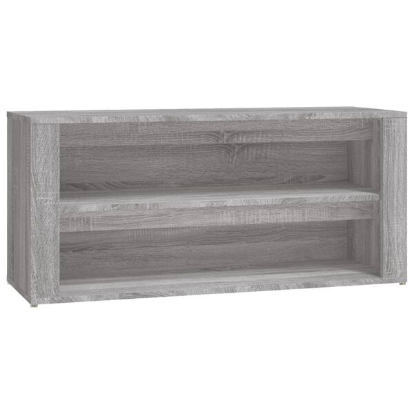 vidaXL Shoe Rack Grey Sonoma 100x35x45 cm Engineered Wood
