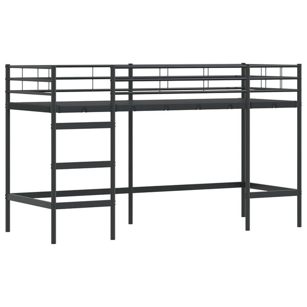 vidaXL Kids'Loft Bed Frame Black 99.5 x 190 cm Steel