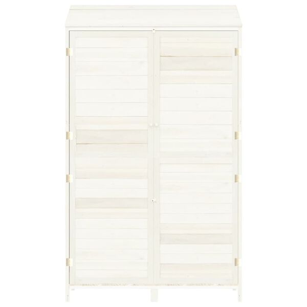 vidaXL Garden Shed White 102x52x174.5 cm Solid Wood Fir