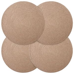 vidaXL Jute Placemets 4 pcs Natural 100% Tossa Jute