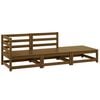 vidaXL 3 Piece Garden Lounge Set Honey Brown Solid Pinewood