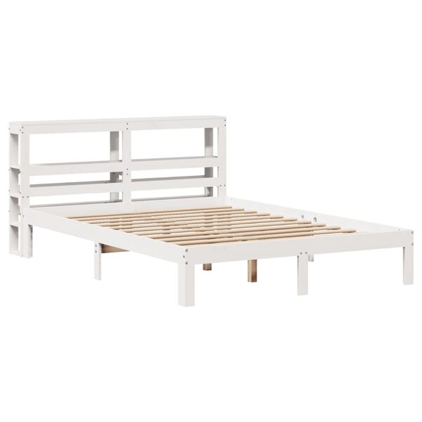 vidaXL Bed Frame with Headboard without Mattress White 120x200 cm