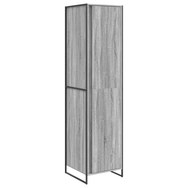 vidaXL Warderobe 2 pcs Grey Sonoma 50 x 50 x 200 cm Engineered Wood