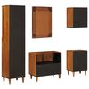vidaXL Bathroom Furniture Set with Shelf 5 pcs Walnut Solid Mango Wood