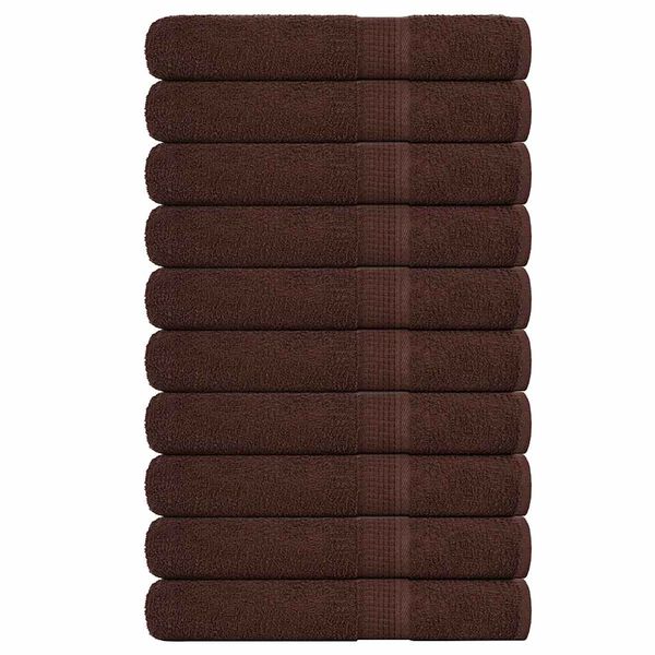 vidaXL Towels 10 pcs "FROGN" Brown 100x200 cm 100% Cotton