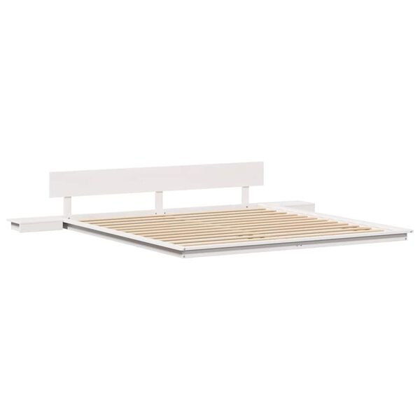 vidaXL Bed Frame White 200 x 200 cm Wood
