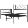 vidaXL Metal Bed Frame without Mattress with Footboard Black 75x190cm
