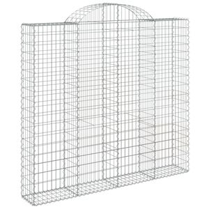 vidaXL Arched Gabion Basket 200x30x180/200 cm Galvanised Iron