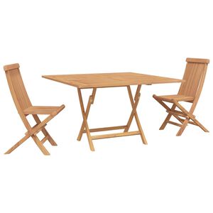 vidaXL Garden Bistro Set 3 pcs Natural Solid Teak Wood