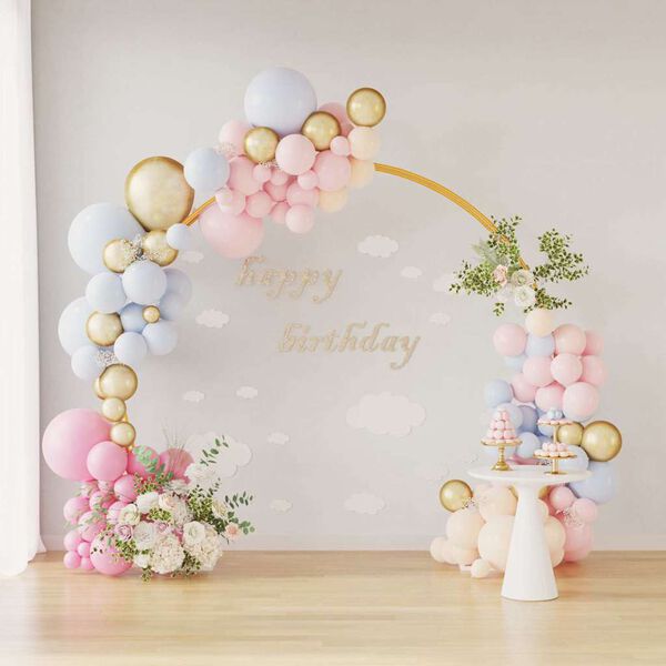 vidaXL Wedding Arch Gold 220 x 45 x 200 cm Steel