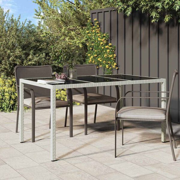 vidaXL Garden Dining Table White 150 x 90 x 75 cm Poly rattan