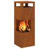 vidaXL Fire Pit Brown 35 x 35 x 100 cm Steel