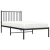 vidaXL Metal Bed Frame without Mattress with Headboard Black 90x190cm