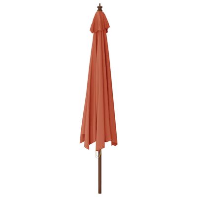 vidaXL Garden Parasol with Wooden Pole Terracotta 400x273 cm