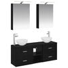 vidaXL Bathroom Cabinet Set 5 pcs Black Oak Engineered Wood